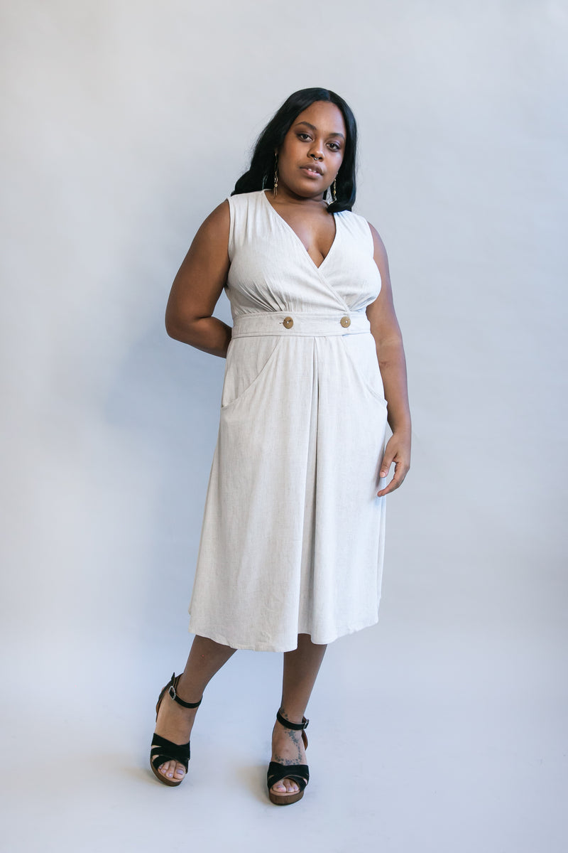 Winona Dress in Oat Linen – Field Day